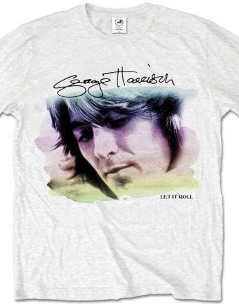 GEORGE HARRISON-T-Shirt LET IT ROLL ALBUM COVER ON WHITE